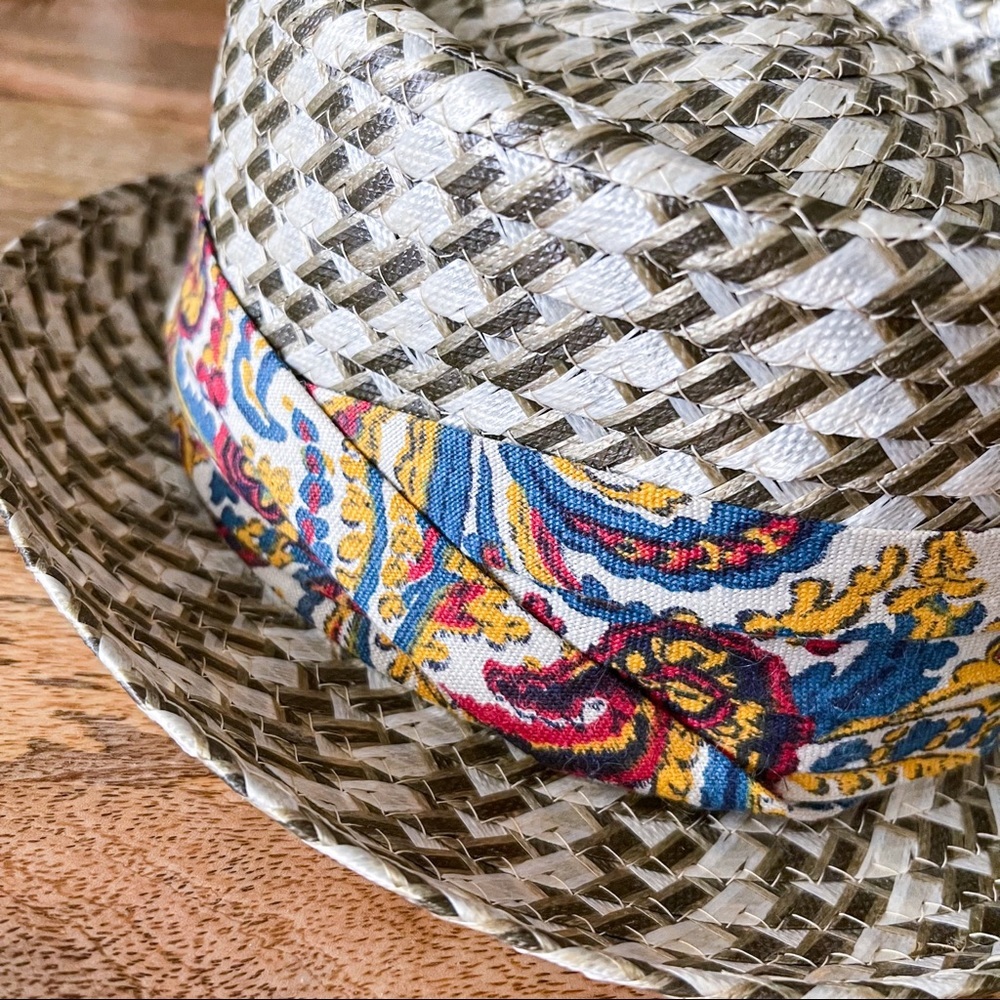 Panama Fedora with Paisley Band VTG Retro